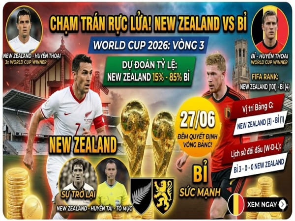 Dự đoán New Zealand vs Bỉ, nhận định tỷ số ngày 27/06 Dự đoán New Zealand vs Bỉ, nhận định tỷ số ngày 27/06
